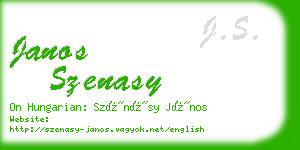 janos szenasy business card